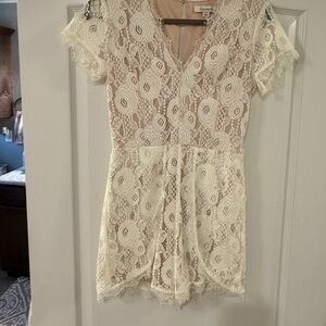 Cream Lace Romper